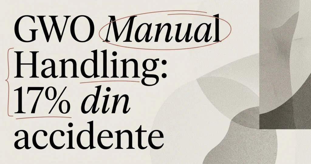 GWO Manual Handling: manipularea corectă a sarcinilor